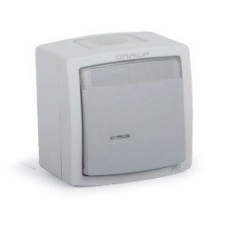 Poussoir de sonnette à voyant avec porte étiquette - étanche