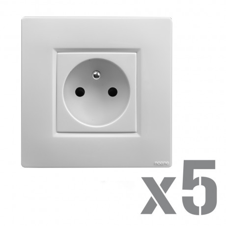 Lot de 5 prises 2P+T