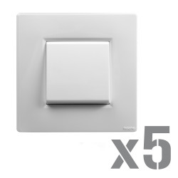 5 interrupteurs ou va et vient + 5 plaques blanc