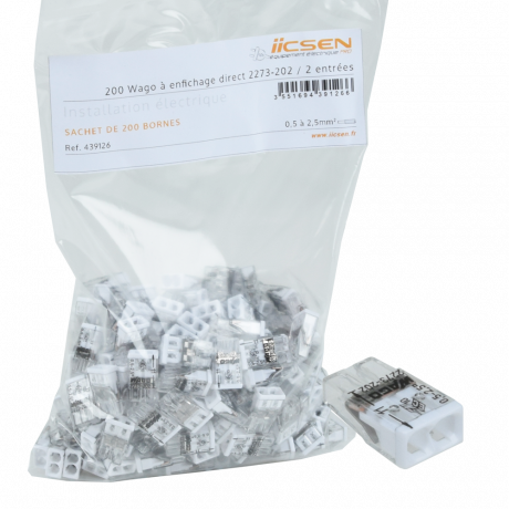 200 Wago à enfichage direct 2273-202 / 2 entrées