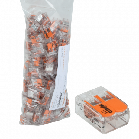 200 Wago à levier 221-412 / 2 entrées