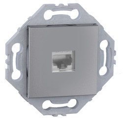 Prise RJ45 gris alu. CAT6 blindé Grade 3