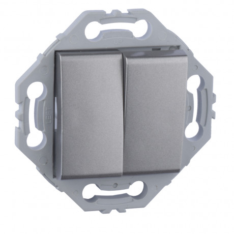 Double poussoir gris alu