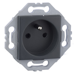 Prise 2P+T anthracite