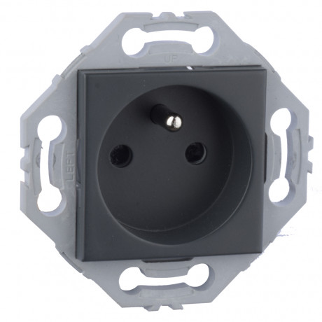 Prise 2P+T anthracite