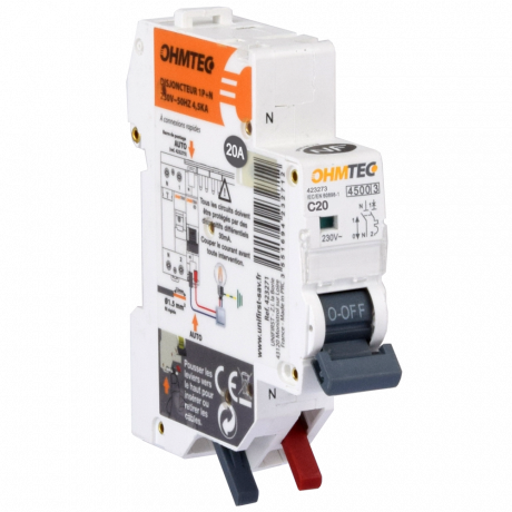 Disjoncteur automatique 1P+N 4.5kA 20A