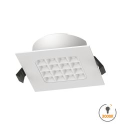 Spot à encastrer downlight carré à LED 10W - transformateur intégré - 3000K - 1000lm - 110x110mm