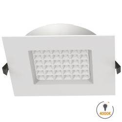 Spot à encastrer downlight carré à LED 25W - transformateur intégré - 4000K - 3000lm - 228x228mm