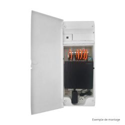 Coffret de communication 4 rangées avec 8 connecteurs RJ45 CAT6 + porte