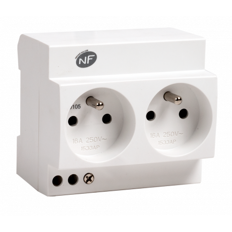 Double prise modulaire 2P+T 16A