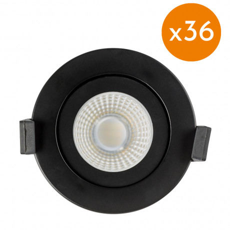 Pack 36 spots noirs avec scie cloche offerte