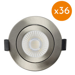 Pack 36 spots alu brossé avec scie cloche offerte