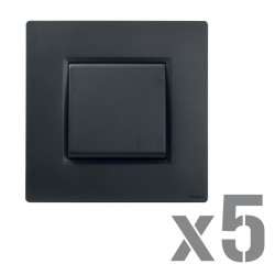 5 interrupteurs ou va-et-vient + 5 plaques anthracite