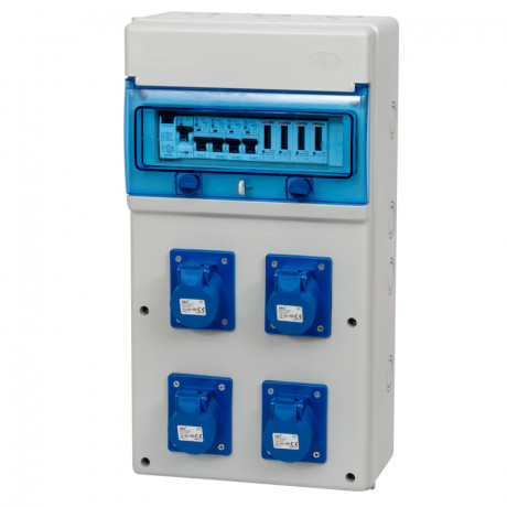 Coffret de camping 4 prises CEE avec sous compteur électrique