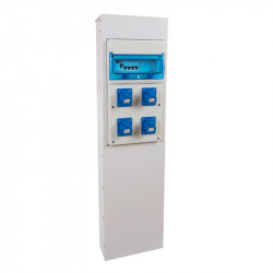 Borne de camping métallique avec 4 prises CEE 10A